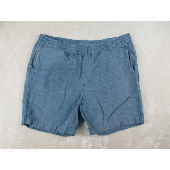 Tommy Bahama Shorts Mens Extra Large Blue Striped‎ Linen Blend Pockets Chino* - Picture 1 of 12